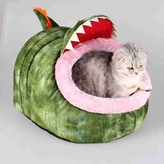 crocodile shape pet dog cat warm bed